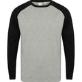 Front - Skinni Fit Mens Long-Sleeved Baseball T-Shirt