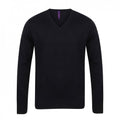 Front - Henbury Mens Cotton Acrylic V Neck Sweatshirt