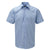 Front - Russell Collection Mens Mini Herringbone Easy-Care Short-Sleeved Formal Shirt