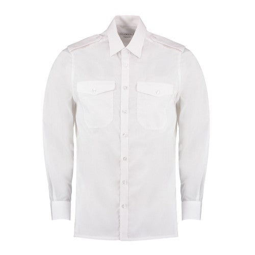 Front - Kustom Kit Mens Long-Sleeved Pilot Shirt