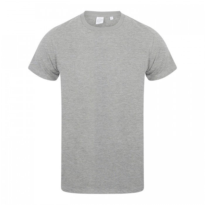 Front - Skinni Fit Mens Feel Good Heather Cotton Stretch T-Shirt