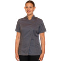Indigo Heather - Front - Le Chef Womens-Ladies Asymmetric Chef Jacket