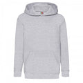 Front - Fruit of the Loom Childrens/Kids Classic Heather Hooded Sweatshirt