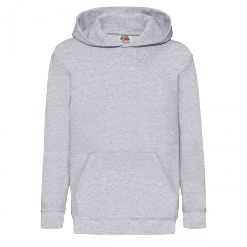 Front - Fruit of the Loom Childrens/Kids Classic Heather Hooded Sweatshirt