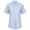 Front - Henbury Womens/Ladies Oxford Short-Sleeved Formal Shirt