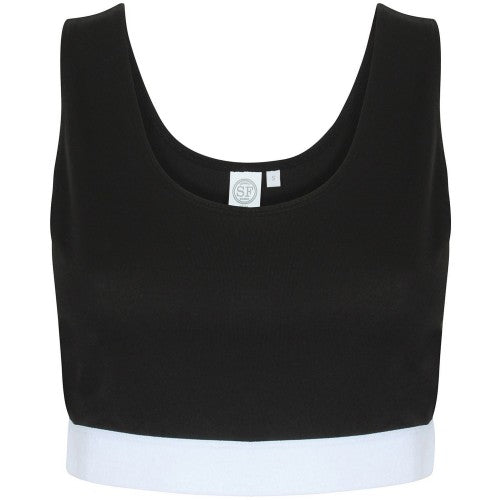 Front - Skinni Fit Womens/Ladies Fashion Jacquard Crop Top