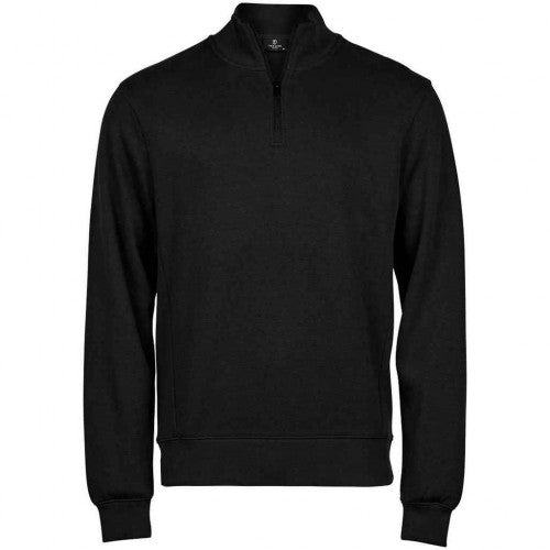 Front - Tee Jays Mens Ribber Interlock Half Zip Sweatshirt