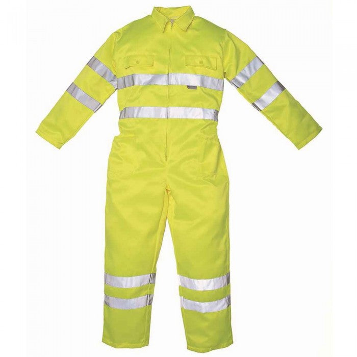 Front - Yoko Unisex Adult Polycotton Hi-Vis Overalls