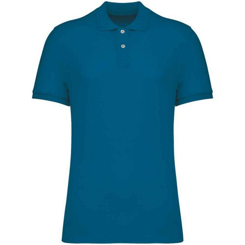Navy - Front - Native Spirit Mens Pique Polo Shirt