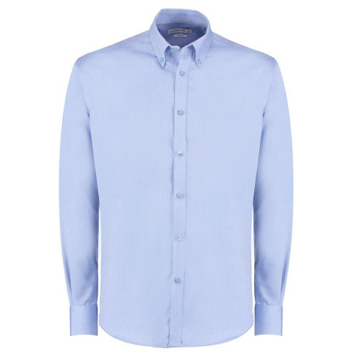 Front - Kustom Kit Mens Oxford Slim Long-Sleeved Shirt