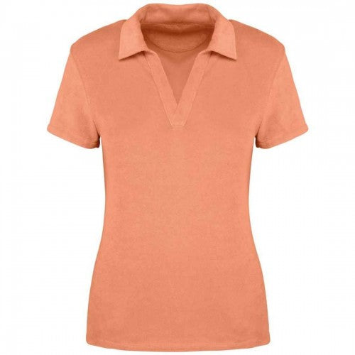 Front - Native Spirit Womens/Ladies Terry Towel Polo Shirt