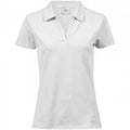 Front - Tee Jays Womens/Ladies Luxury Stretch V Neck Polo Shirt