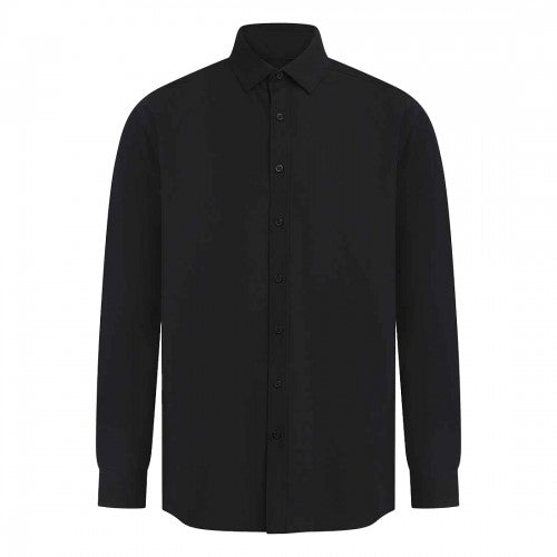 Front - Henbury Mens Cotton CoolPlus Long-Sleeved Formal Shirt
