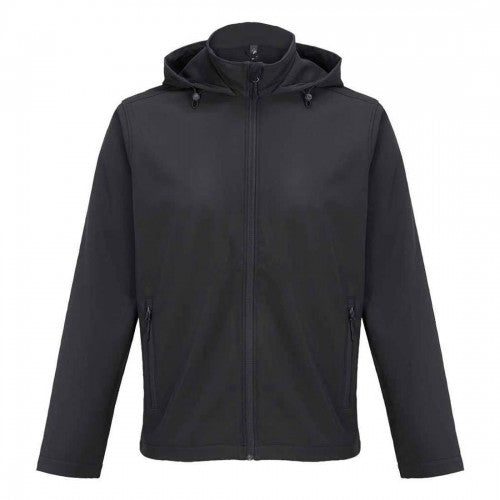 Front - SOLS Mens Race Hooded Soft Shell Jacket