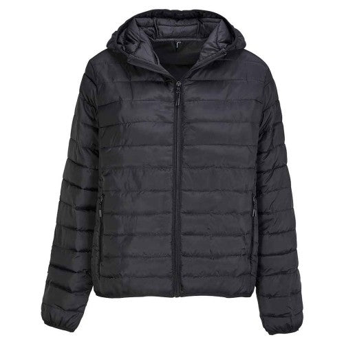 Front - SOLS Womens/Ladies Stream Hooded Padded Jacket
