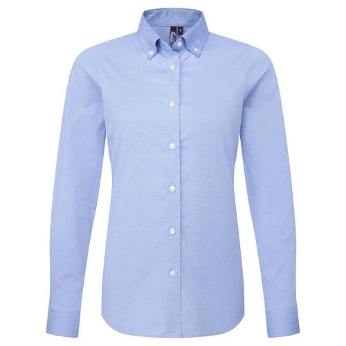 Black - Front - Premier Womens-Ladies Supreme Oxford Long-Sleeved Formal Shirt