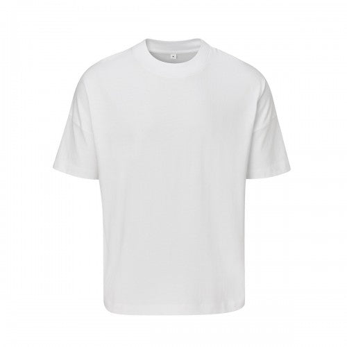 Grey-White - Front - Mantis Unisex Adult Heavyweight Oversized T-Shirt