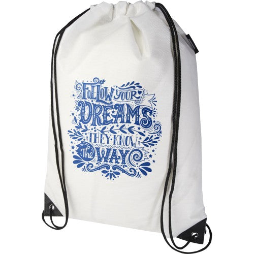 Front - Evergreen Recycled 5L Plain Drawstring Bag