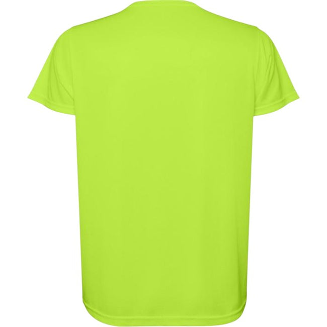 Fluorescent Green - Back - Roly Childrens-Kids Estoril Short-Sleeved T-Shirt