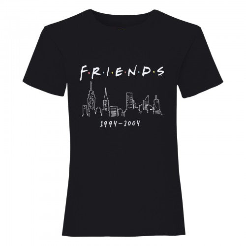 Front - Friends Girls NYC Dates Cropped T-Shirt