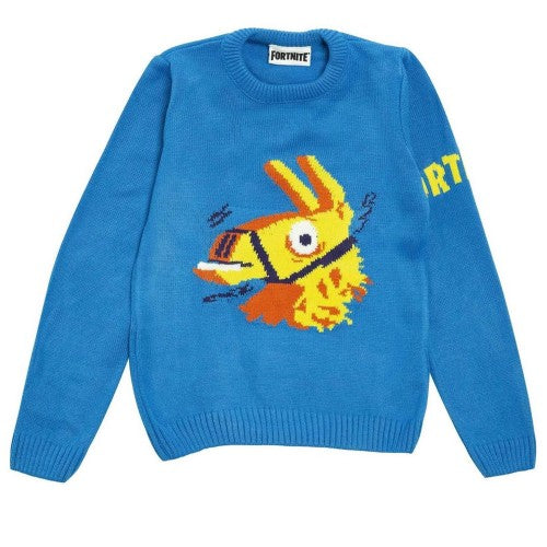 Front - Fortnite Boys Llama Knitted Jumper
