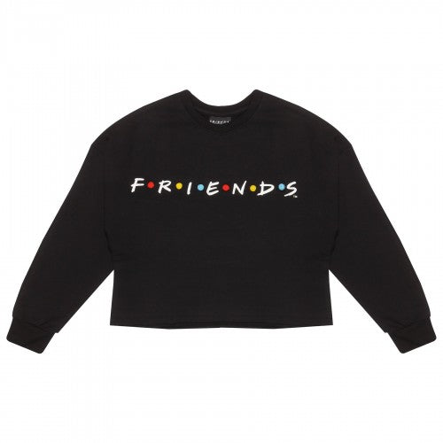 Front - Friends Girls Logo Crop Sweatshirt