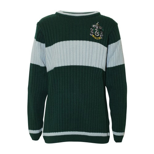 Front - Harry Potter Boys Slytherin Quidditch Knitted Jumper