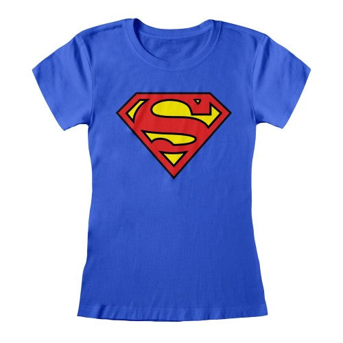 Front - Superman Womens/Ladies Logo Fitted T-Shirt