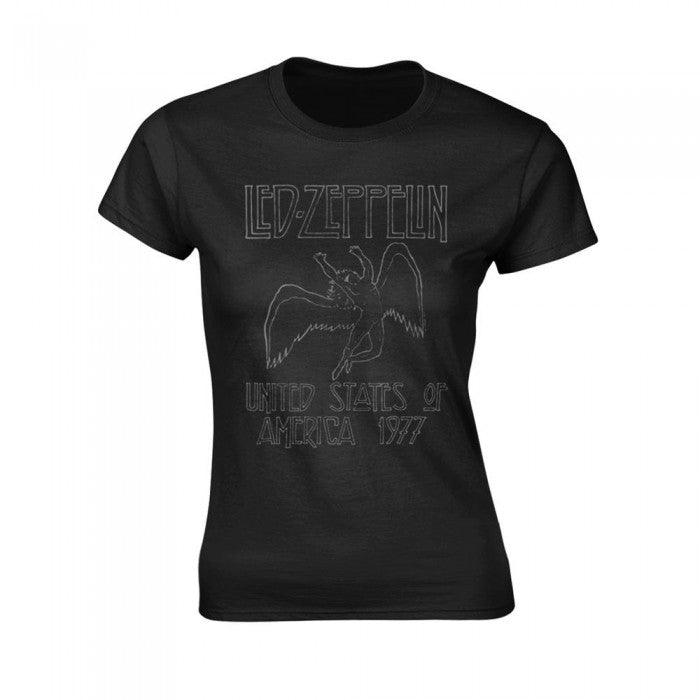 Front - Led Zeppelin Womens/Ladies USA 1977 T-Shirt