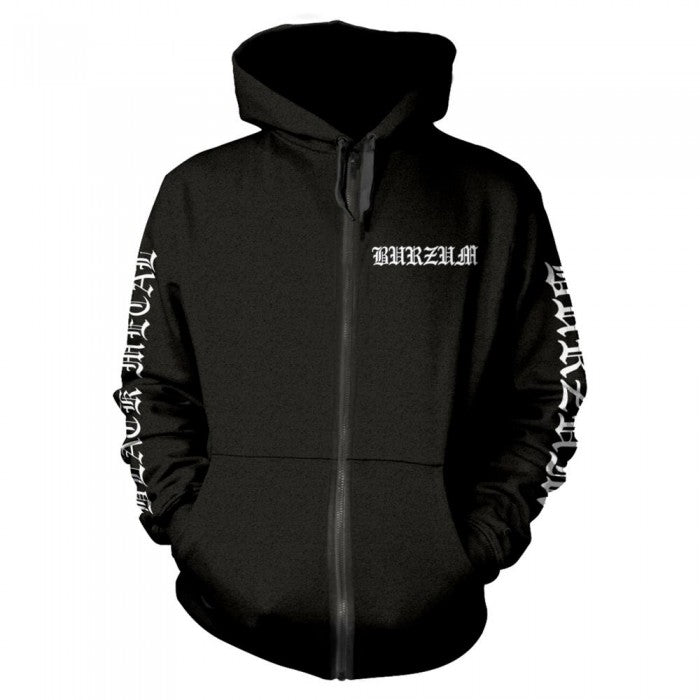 Front - Burzum Unisex Adult Black Metal Full Zip Hoodie