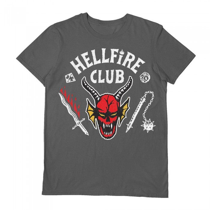 Front - Stranger Things Unisex Adult Hellfire Face T-Shirt