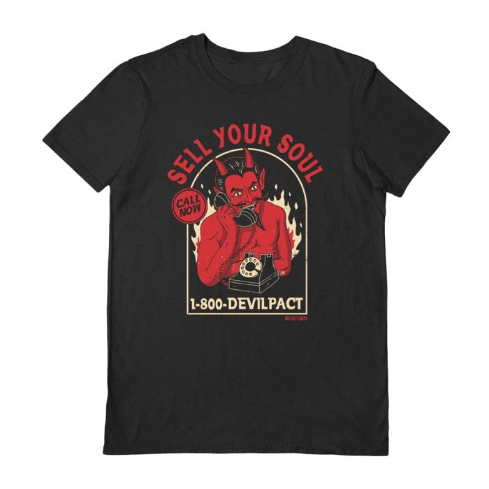 Front - DinoMike Unisex Adult Sell Your Soul T-Shirt