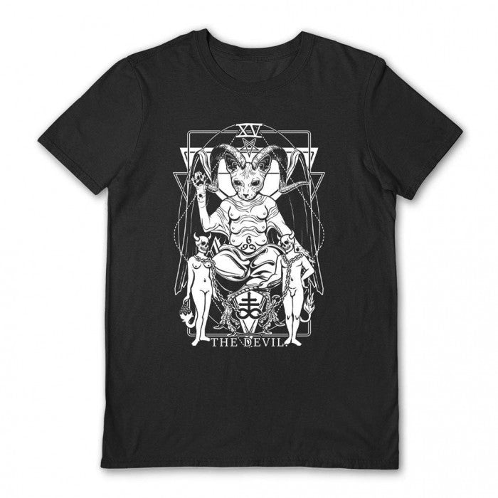 Front - Von Kowen Unisex Adult Devil Tarot T-Shirt