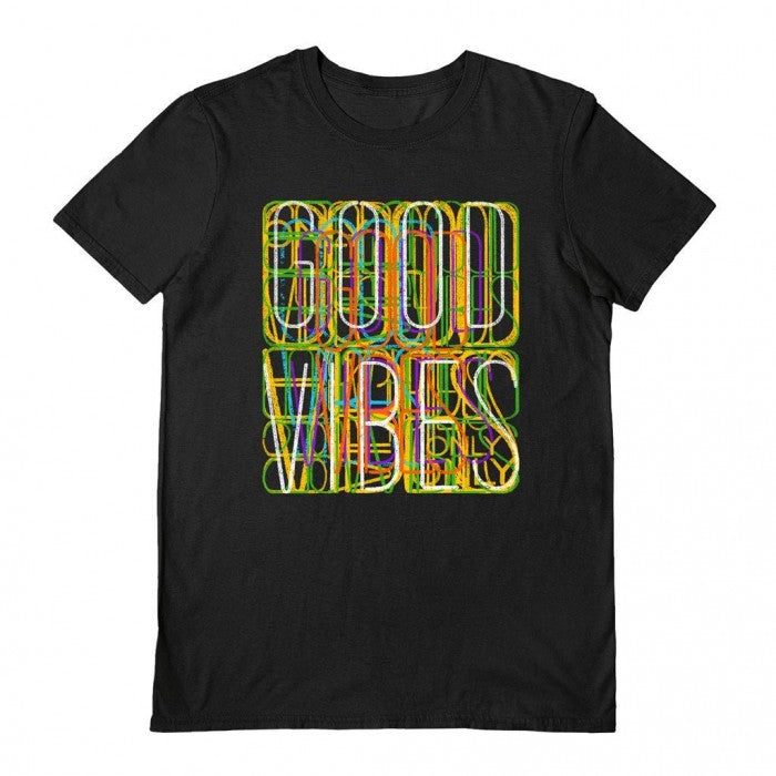 Front - Bulo Unisex Adult Good Vibes Neon Light T-Shirt