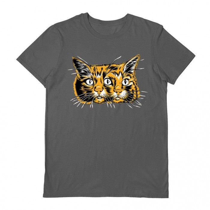Front - Craig Horky Unisex Adult Orange Janus Cat T-Shirt
