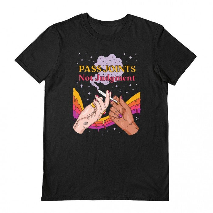 Front - Letter Shoppe Unisex Adult Pass Joints Not Judgement T-Shirt
