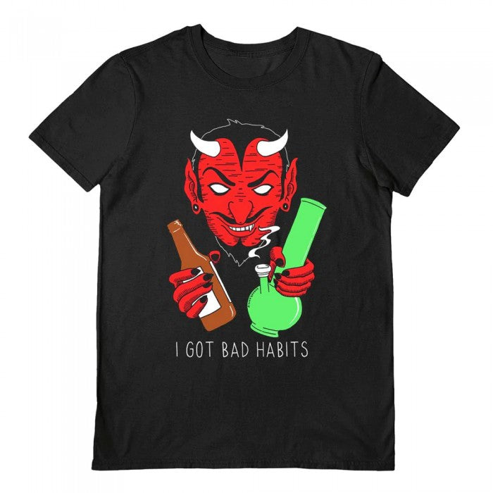 Front - Darker Days Unisex Adult Bad Habits T-Shirt