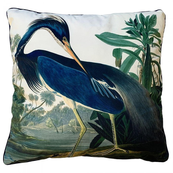 Front - John James Audubon Louisiana Heron Filled Cushion