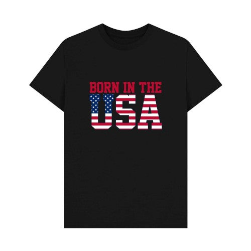 Front - Apoh Unisex Adult Born In The USA Graphic T-Shirt