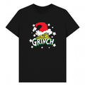 Front - The Grinch Unisex Adult Santa Hat Stars T-Shirt