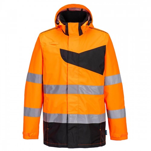 Front - Portwest Unisex Adult PW2 High-Vis Waterproof Jacket