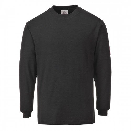 Tan - Front - Portwest Mens Flame Resistant Anti-Static Long-Sleeved T-Shirt