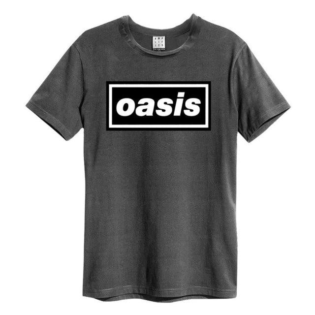 Grey - Front - Amplified Unisex Adult Oasis Vintage Logo T-Shirt
