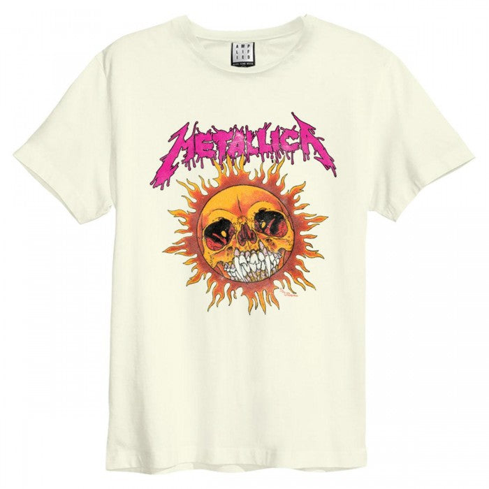 Front - Amplified Unisex Adult Neon Sun Metallica Vintage T-Shirt