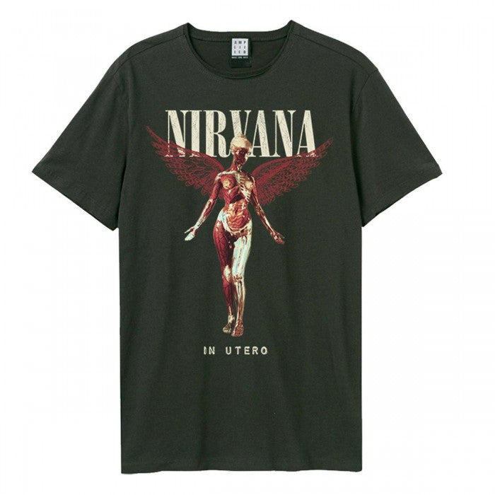 Front - Amplified Unisex Adult In Utero Nirvana Vintage T-Shirt