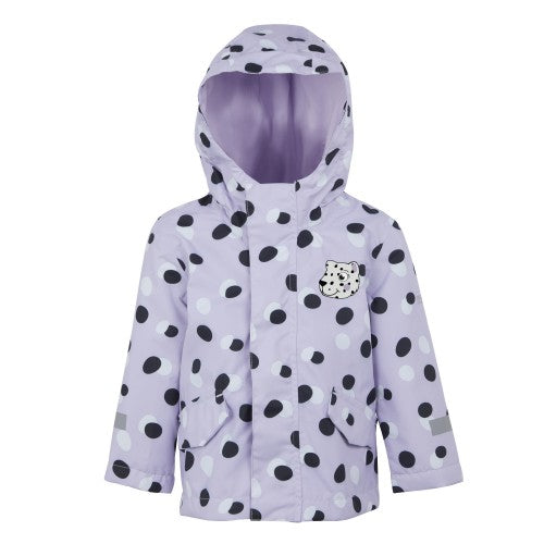 Front - Regatta Childrens/Kids Shyla The Leopard Waterproof Jacket