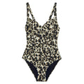 Front - Regatta Womens/Ladies Sakari Leopard Print Tummy Control One Piece Swimsuit