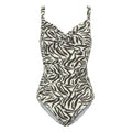 Front - Regatta Womens/Ladies Sakari Zebra Print Tummy Control One Piece Swimsuit