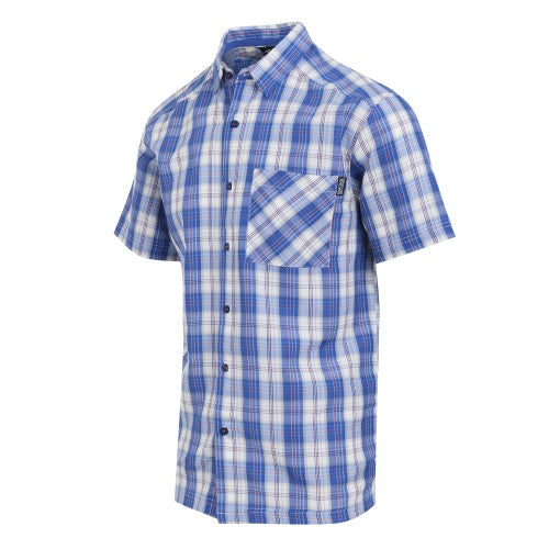 Nephrite Green-Ash - Front - Regatta Mens Mindano IX Checked Short-Sleeved Shirt