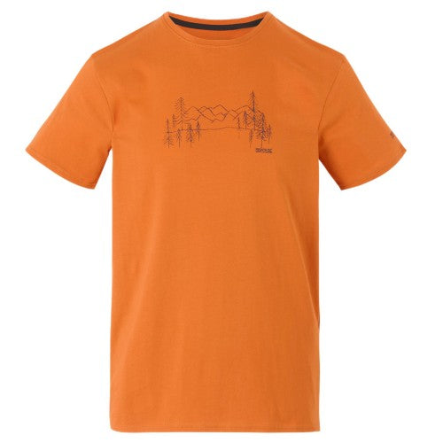 Front - Regatta Mens Breezed Mountain T-Shirt